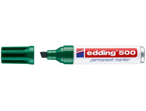 Marcador edding marcador permanente 500 verde -ponta biselada 7 mm , Edding , 7327 , 4004764329656